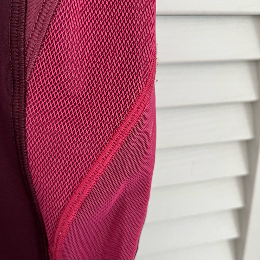 Lululemon Wunder Under Cropped Leggings Sz 6 Mesh sides burgandy - Picture 2 of 10